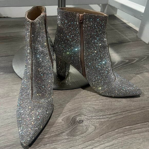 Betsey Johnson Glass Stone Ankle Boots - Size 11 - Never worn - Picture 1 of 6